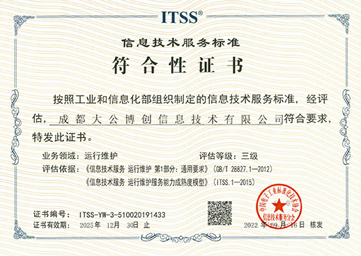 信息技术服务标准三级